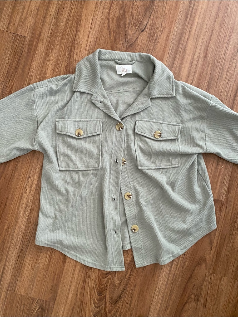Hippie Rose Sage Green Knit Top with Branded Tag